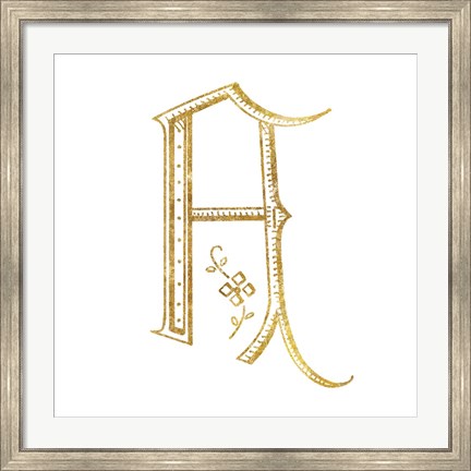 Framed French Sewing Letter A Print