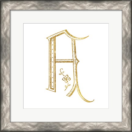 Framed French Sewing Letter A Print