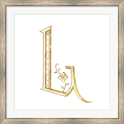 Framed French Sewing Letter L Print