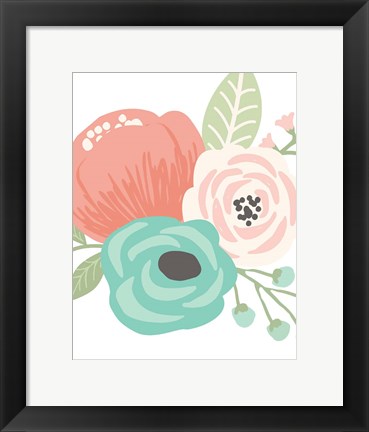 Framed Pastel Floral Bouquet II Print