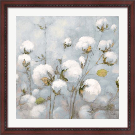 Framed Cotton Field Blue Gray Crop Print