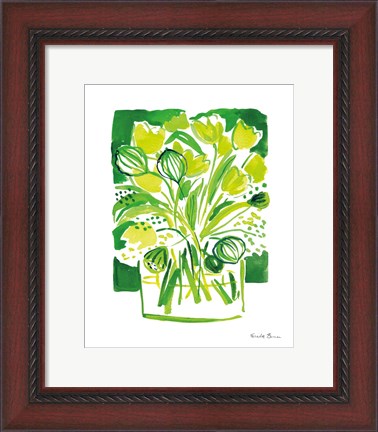 Framed Lemon Green Tulips II Print
