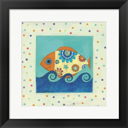 Framed Happy Floral Fish Print