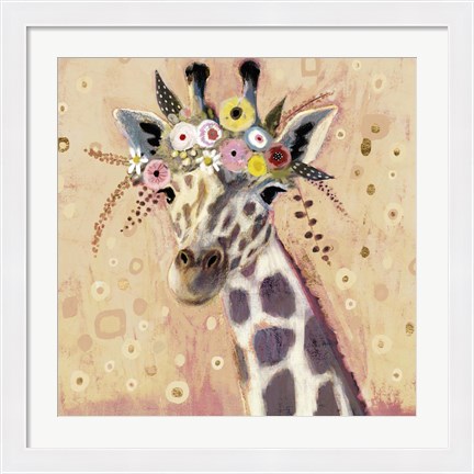Framed Klimt Giraffe I Print