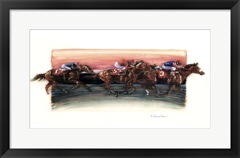Framed Horse Race Print