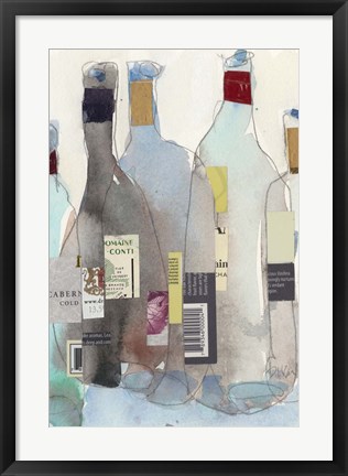Framed Wine Bottles III Print