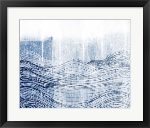 Framed Indigo Waves II Print