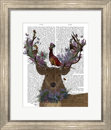 Framed Deer Birdkeeper, Scottish Print