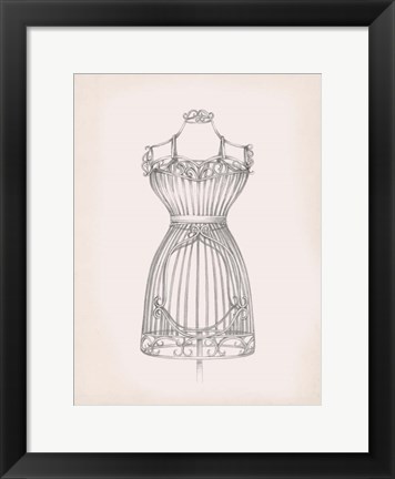 Framed Antique Dress Form II Print
