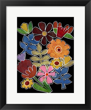 Framed Layered Floral II Print