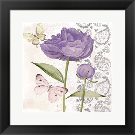Framed Flowers &amp; Lace IV Print