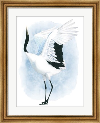 Framed Dancing Crane I Print