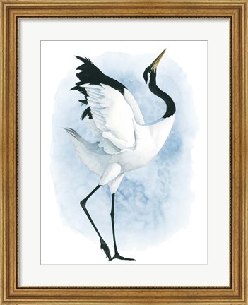 Framed Dancing Crane II Print