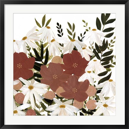 Framed Terracotta Wildflowers I Print