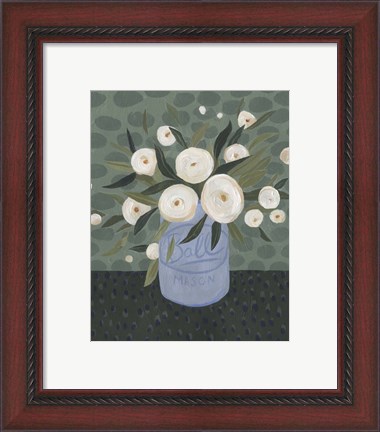 Framed Mason Jar Bouquet III Print