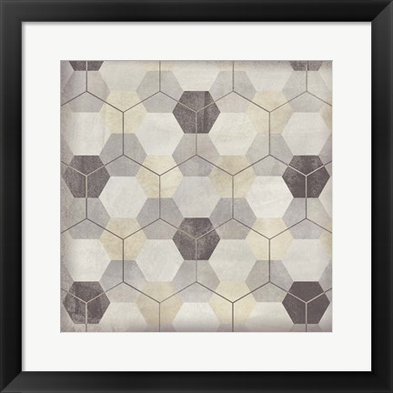 Framed Hexagon Tile VIII Print