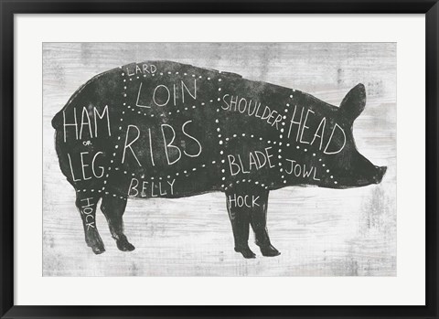 Framed Farmhouse Butcher I Print