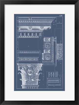 Framed Column &amp; Cornice Blueprint III Print