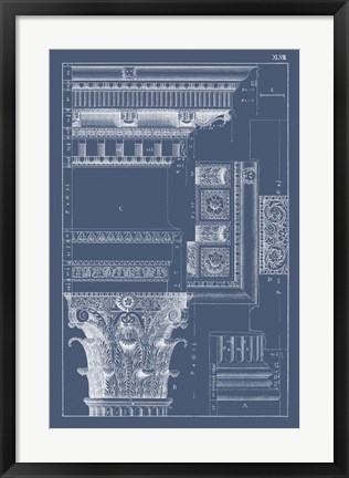Framed Column &amp; Cornice Blueprint III Print