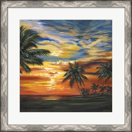 Framed Stunning Tropical Sunset II Print