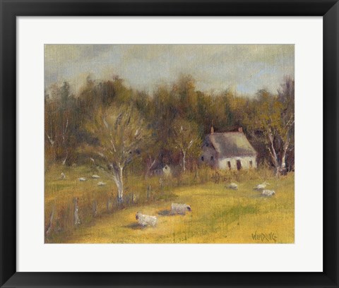 Framed Cottage Meadow I Print