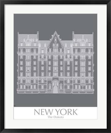 Framed New York The Dakota Building Monochrome Print