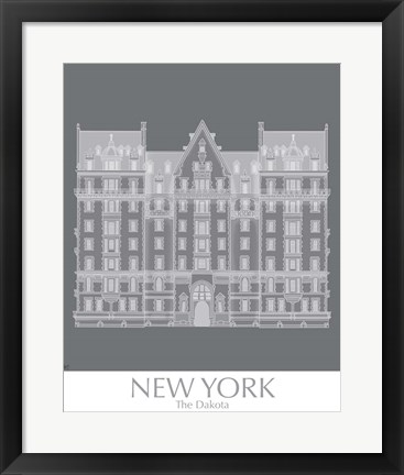 Framed New York The Dakota Building Monochrome Print
