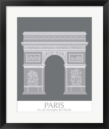 Framed Paris Arc De Triomph Monochrome Print