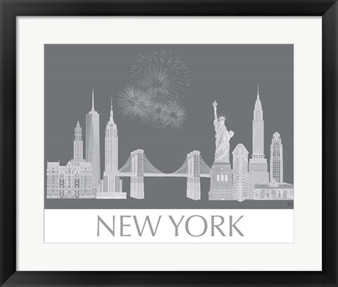 Framed New York Skyline Monochrome Print