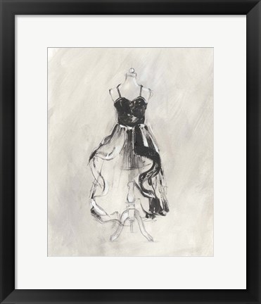 Framed Black Evening Gown II Print