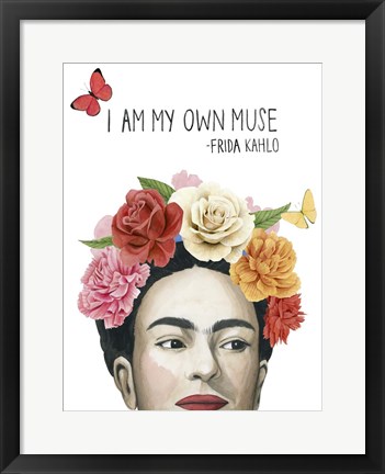 Framed Frida&#39;s Flowers I Print