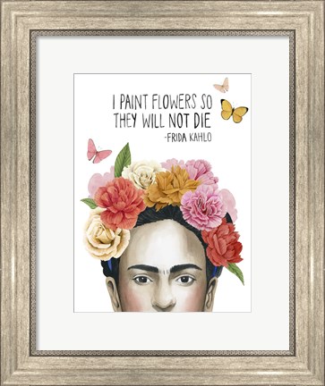 Framed Frida&#39;s Flowers II Print
