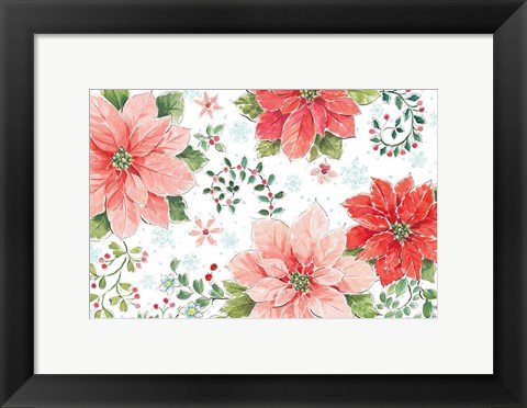Framed Country Poinsettias I Print