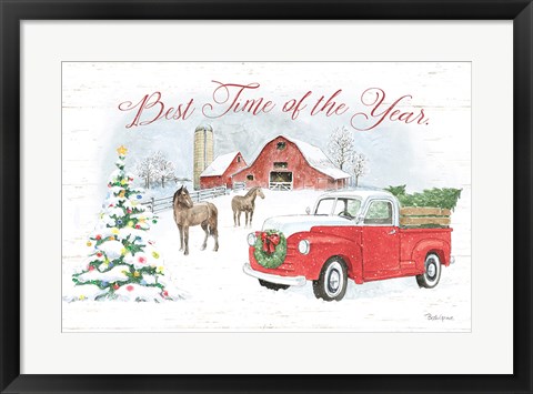 Framed Farmhouse Holidays V Print