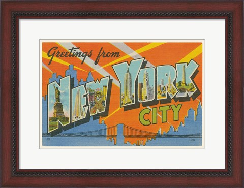 Framed Greetings from New York Print
