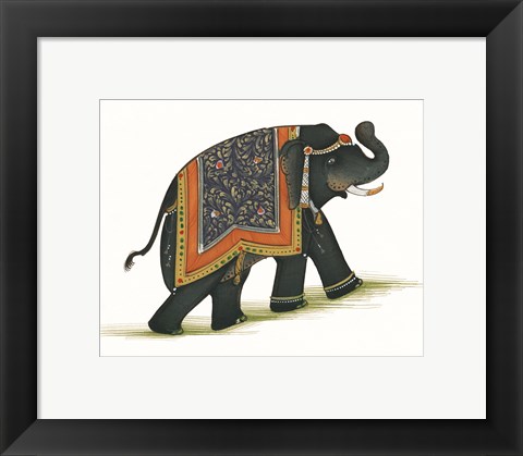 Framed India Elephant I Light Crop Print