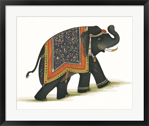 Framed India Elephant I Light Crop Print