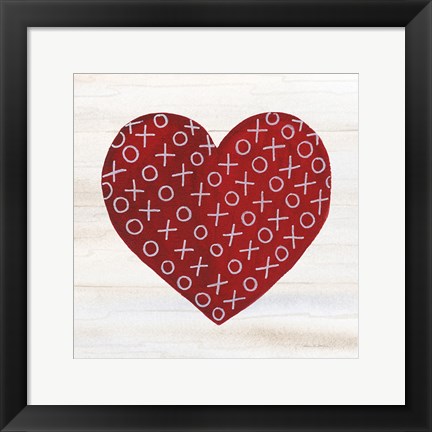 Framed Rustic Valentine Heart IV Print