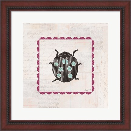 Framed Ladybug Stamp Bright Print