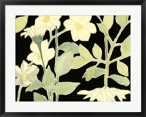 Framed White Night Flowers II Print