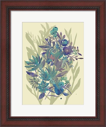 Framed Slate Flowers on Cream II Print