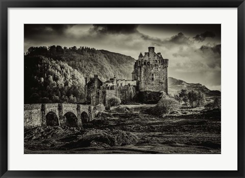 Framed Fairytale Castle Sepia Print