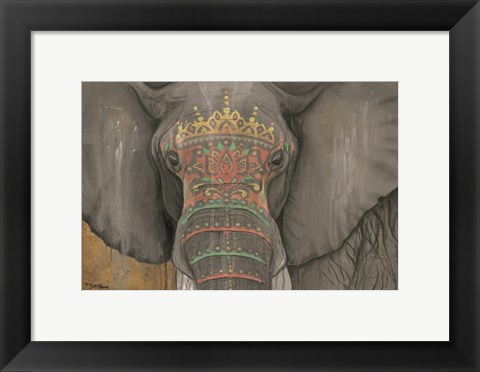 Framed Tattooed Elephant Print