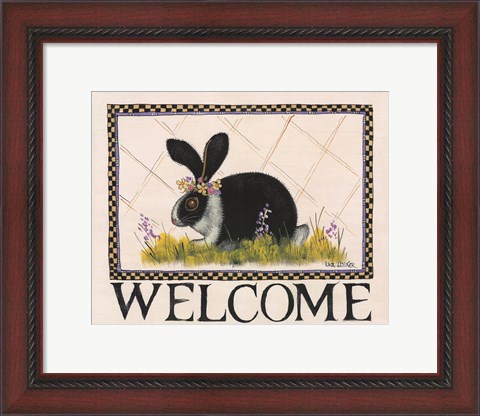 Framed Bunny Welcome Print
