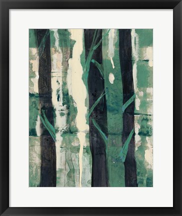 Framed Deep Woods I Emerald Crop Print