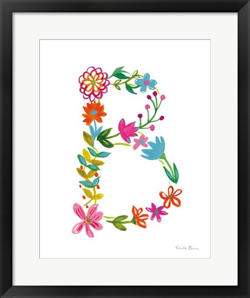 Framed Floral Alphabet Letter II Print