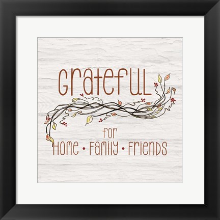 Framed Grateful for Home II Print