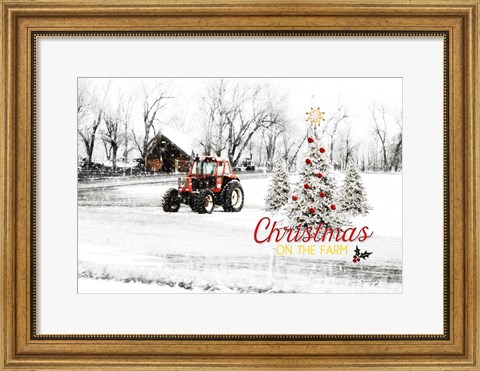 Framed Christmas on the Farm Print