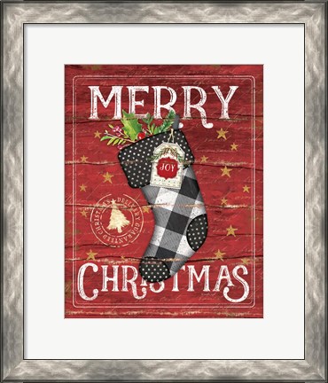 Framed Merry Christmas Stocking Print