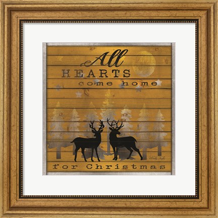 Framed All Hearts Come Home for Christmas Print